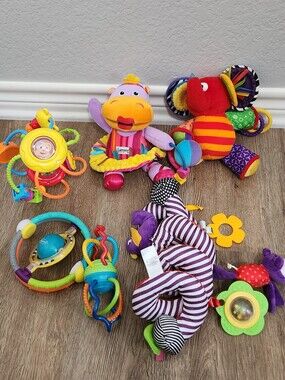 Lamaze Plush Hippo & Elephant + Other Sensory Rattles Toy Set